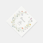 Wilde veelkleurige bloemige bruiloft servet (Hoek)