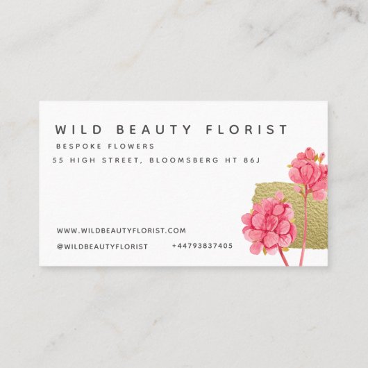 Wilde ventilator en goudpenseel visitekaartje (Achterkant)