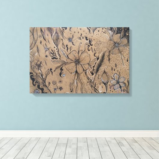 Wilde ventilatortekening canvas afdruk (Insitu (Houten vloer))