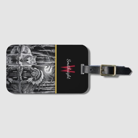 Wilde verbinding: Wolf en Meisje Bagagelabel (Voorkant (horizontaal))