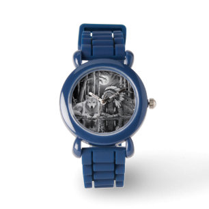 Wilde verbinding: Wolf en Meisje Horloge