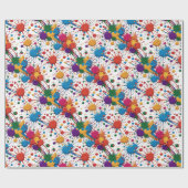 Wilde verfspatten cadeaupapier (Vlak)