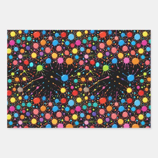 Wilde verfspatten inpakpapier vel (Voorkant 2)