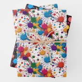 Wilde verfspatten inpakpapier vel (In situ)