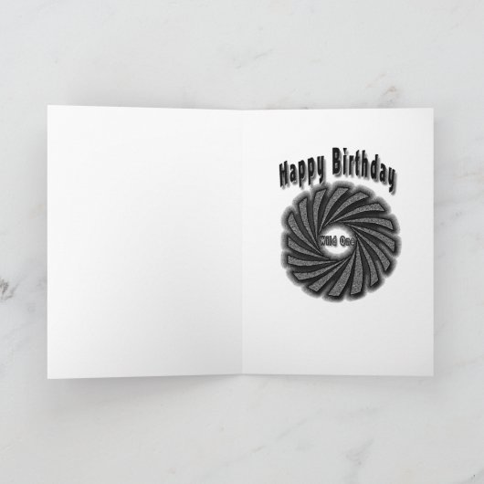 Wilde Verjaardag, Beslagen Zilver op Zwarte Kaart (Binnen)