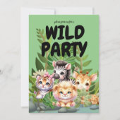 Wilde verjaardagsfeest 2-zijdige uitnodigingen (Voorkant)