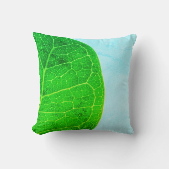 Wilde Vijgen Groene Blad Textuur Kussen Worp Kusse (Voorkant)