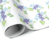Wilde Violet Flowers Wrapping Paper Cadeaupapier (Rol Hoek)