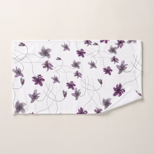 Wilde Violets Waterverf Handgeschilderd Bad Handdoek (Handdoek)