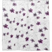 Wilde Violets Waterverf Handgeschilderd Douchegordijn (Voorkant)