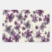 Wilde Violets Waterverf Handgeschilderd Inpakpapier Vel (Voorkant 3)
