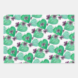 Wilde Violets Waterverf Handgeschilderd Inpakpapier Vel