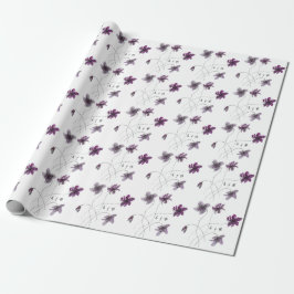Wilde Violets Waterverf Handgeschilderd monogramme Cadeaupapier