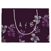 Wilde Violets Waterverf Handgeschilderd monogramme Groot Cadeauzakje (Voorkant)