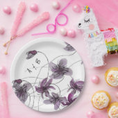 Wilde Violets Waterverf Handgeschilderd Papieren Bordje (Feest)