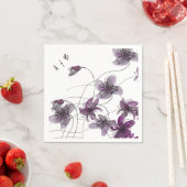 Wilde Violets Waterverf Handgeschilderd Servet (Insitu)