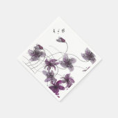 Wilde Violets Waterverf Handgeschilderd Servet (Hoek)
