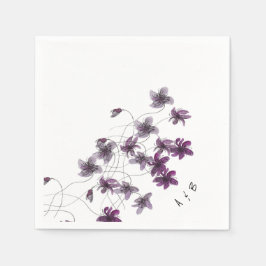 Wilde Violets Waterverf Handgeschilderd Servet