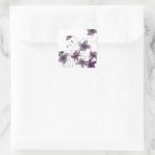 Wilde Violets Waterverf Handgeschilderd Vierkante Sticker (Tas)