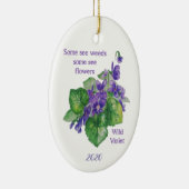 Wilde Violette Bloem Sommige Zien Onkruid Inspirer Keramisch Ornament (Rechts)