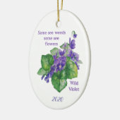 Wilde Violette Bloem Sommige Zien Onkruid Inspirer Keramisch Ornament (Links)