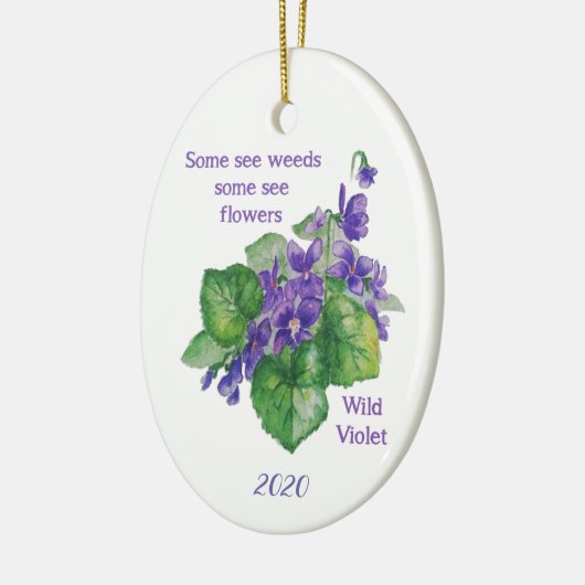 Wilde Violette Bloem Sommige Zien Onkruid Inspirer Keramisch Ornament (Links)