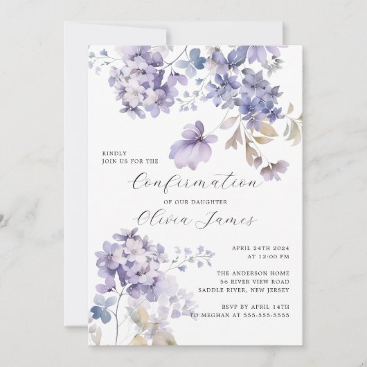 Wilde Viooltjes Bevestiging Kaart (Voorkant)