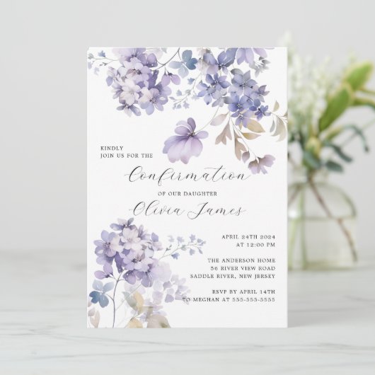 Wilde Viooltjes Bevestiging Kaart (Staand voorkant)