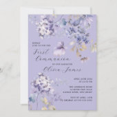 Wilde Viooltjes Eerste Heilige Communie Kaart (Voorkant)