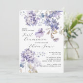 Wilde Viooltjes Eerste Heilige Communie Kaart (Staand voorkant)