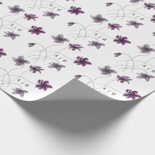 Wilde Viooltjes Waterverf Handgeschilderde Monogra Cadeaupapier