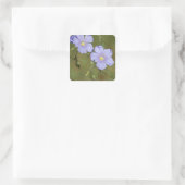 Wilde vlasbloemen 2 vierkante sticker (Tas)