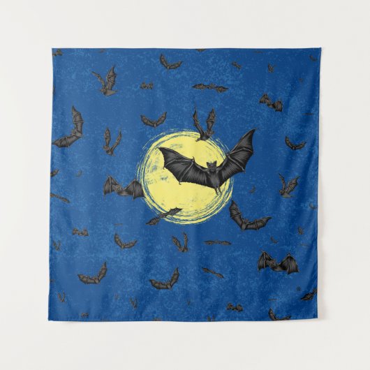 wilde-vleermuiszwerm wandkleed (Voorkant)