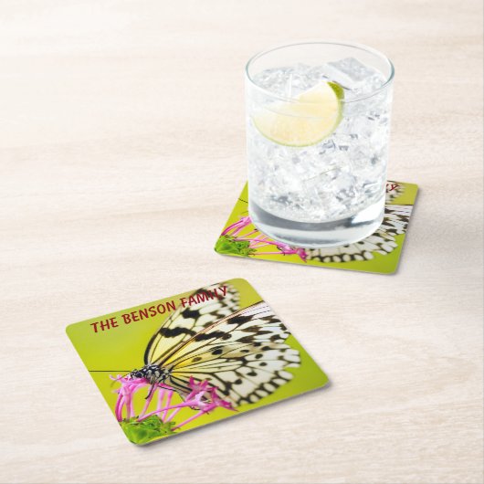 Wilde vlinder sluiten kartonnen onderzetters (Insitu)