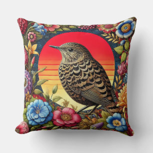 🌸 Wilde Vogel Bloementuin Cadeau voor Natuurliefh Kussen
