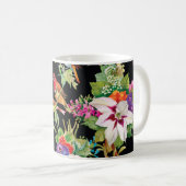 Wilde vogelbloemen: zwart koffiemok (Voorkant rechts)
