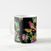 Wilde vogelbloemen: zwart koffiemok (Voorkant links)