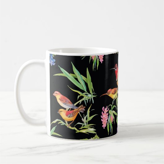 Wilde vogelbloemen: zwart koffiemok (Links)