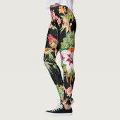 Wilde vogelbloemen: zwart  leggings (Links)
