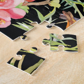 Wilde vogelbloemen: zwart  legpuzzel (Zijkant)