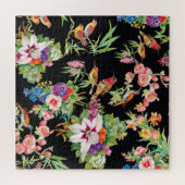 Wilde vogelbloemen: zwart  legpuzzel (Horizontaal)