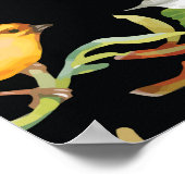 Wilde vogelbloemen: zwart  poster (Hoek)