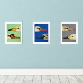 Wilde vogels Soorten zwanen Print Set (Houten vloer)