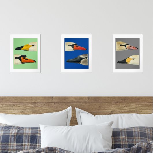 Wilde vogels Soorten zwanen Print Set (Slaapkamer)