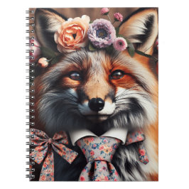 Wilde vos draagt een stropdas schattig notitieboek
