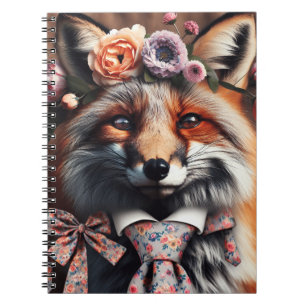 Wilde vos draagt een stropdas schattig  notitieboek