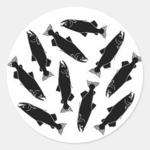 Wilde Vreedzame Zalm Ronde Sticker