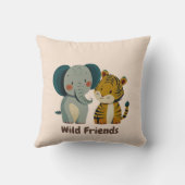 Wilde vrienden olifant en tijger | Kinder kamerinr Kussen (Achterkant)