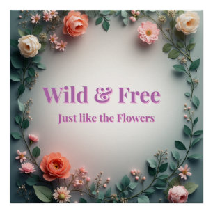 Wilde & Vrije Bloem Lijnkunst Boho Minimalistis Perfect Poster