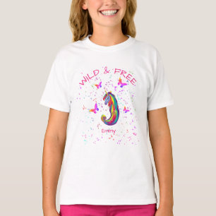 Wilde & Vrije Eenhoorn Glitters met Vlinders T-shirt